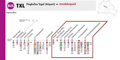 Berlín txl mapa de ruta de autobús