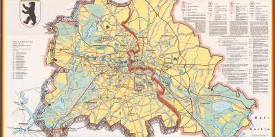 Mapa de la ruta del muro de berlín
