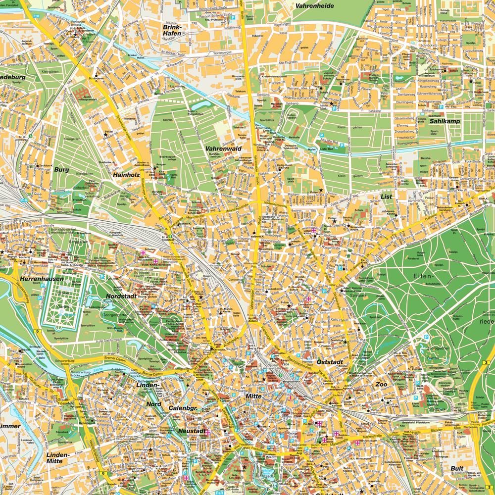 Mitte mapa - Mapa de mitte, en berlín (Alemania)