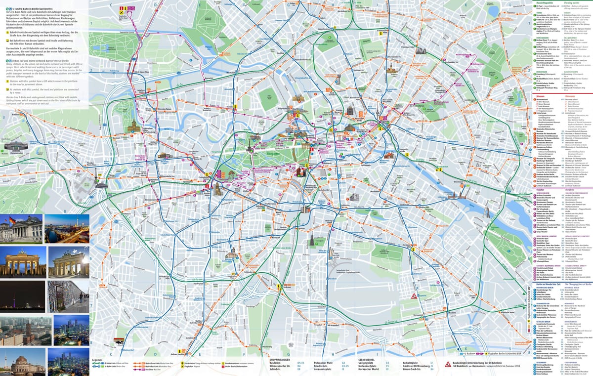 berlín mapa de la ciudad con lugares de interés