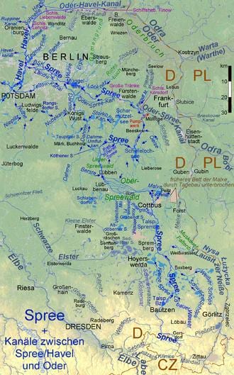 mapa de berlín ríos
