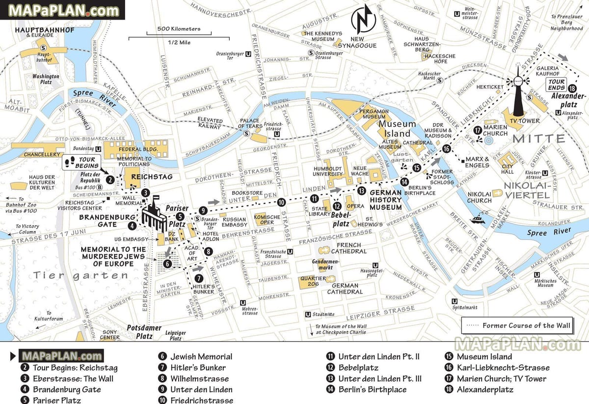 recorrido a pie de berlín mapa