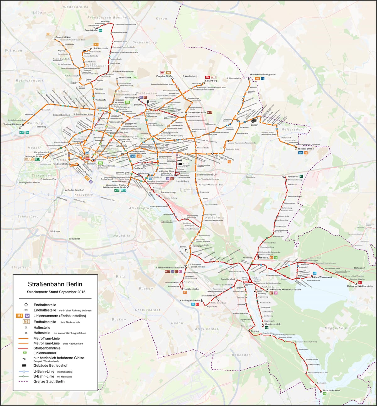 tranvía mapa de berlín