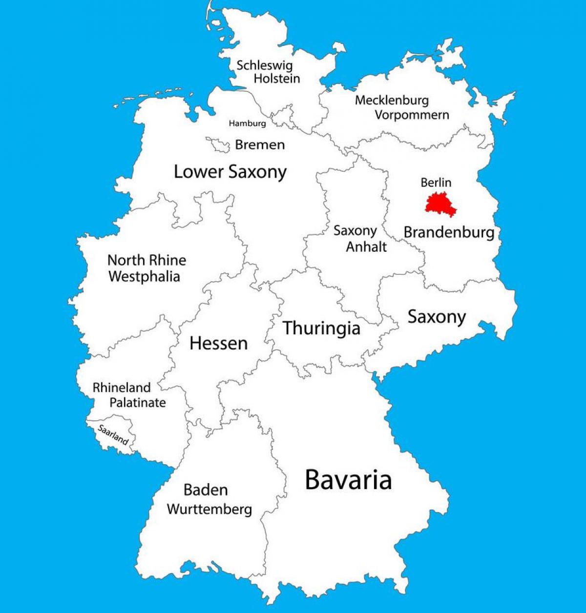 mapa de alemania mostrando berlín