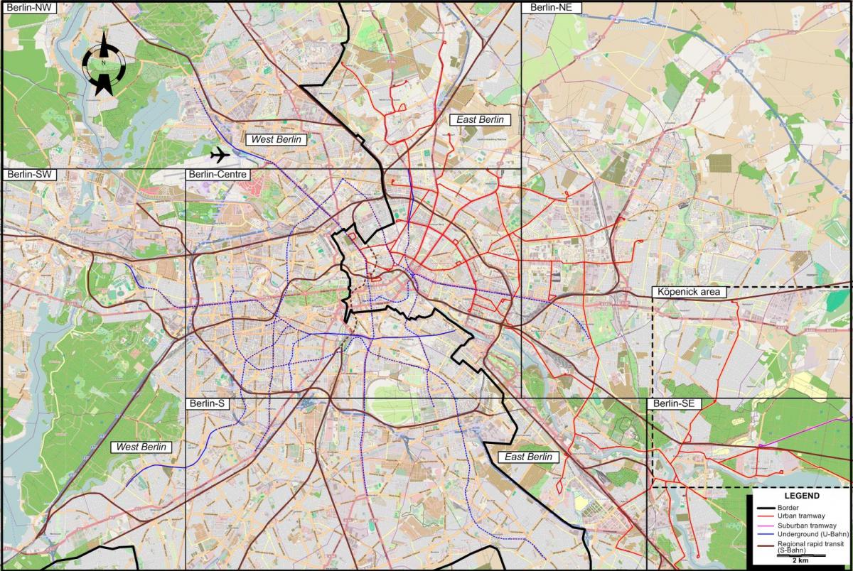 Berlín mapa de 1980 - Mapa de berlín mapa de 1980 (Alemania)