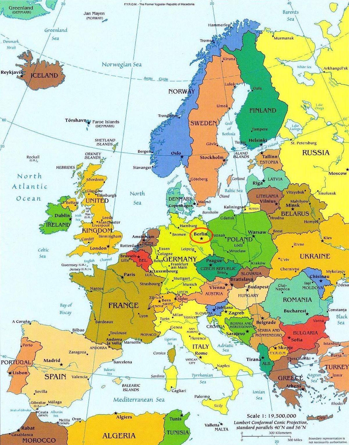mapa de berlín mapa de europa