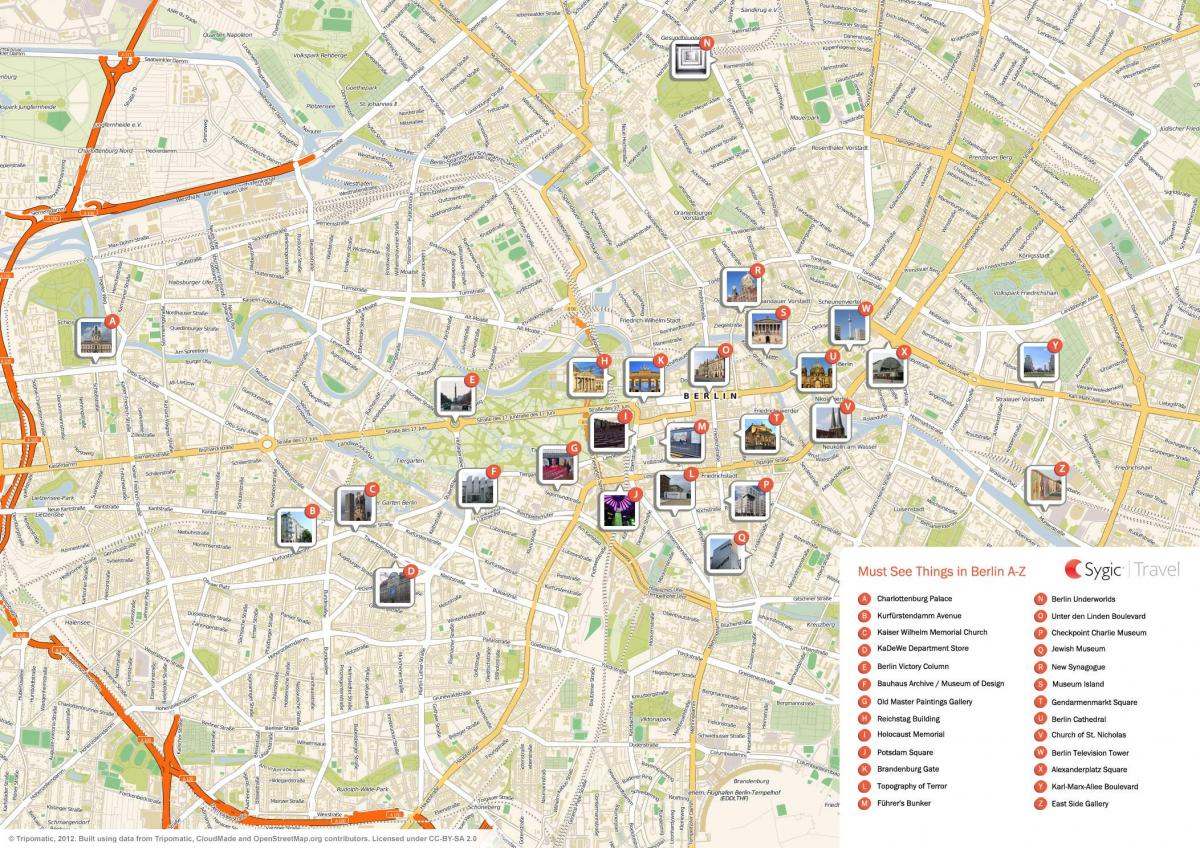 berlín centro de la ciudad, mapa turístico