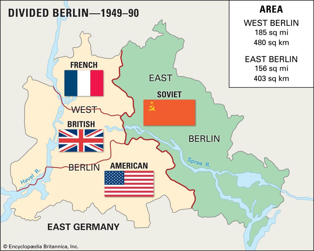mapa de berlín oriental de berlín occidental