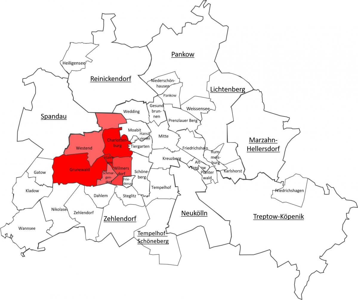 mapa de charlottenburg de berlín