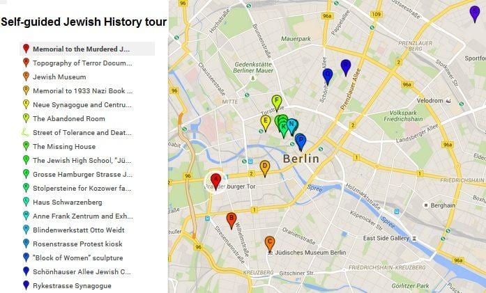 mapa de barrio judío de berlín