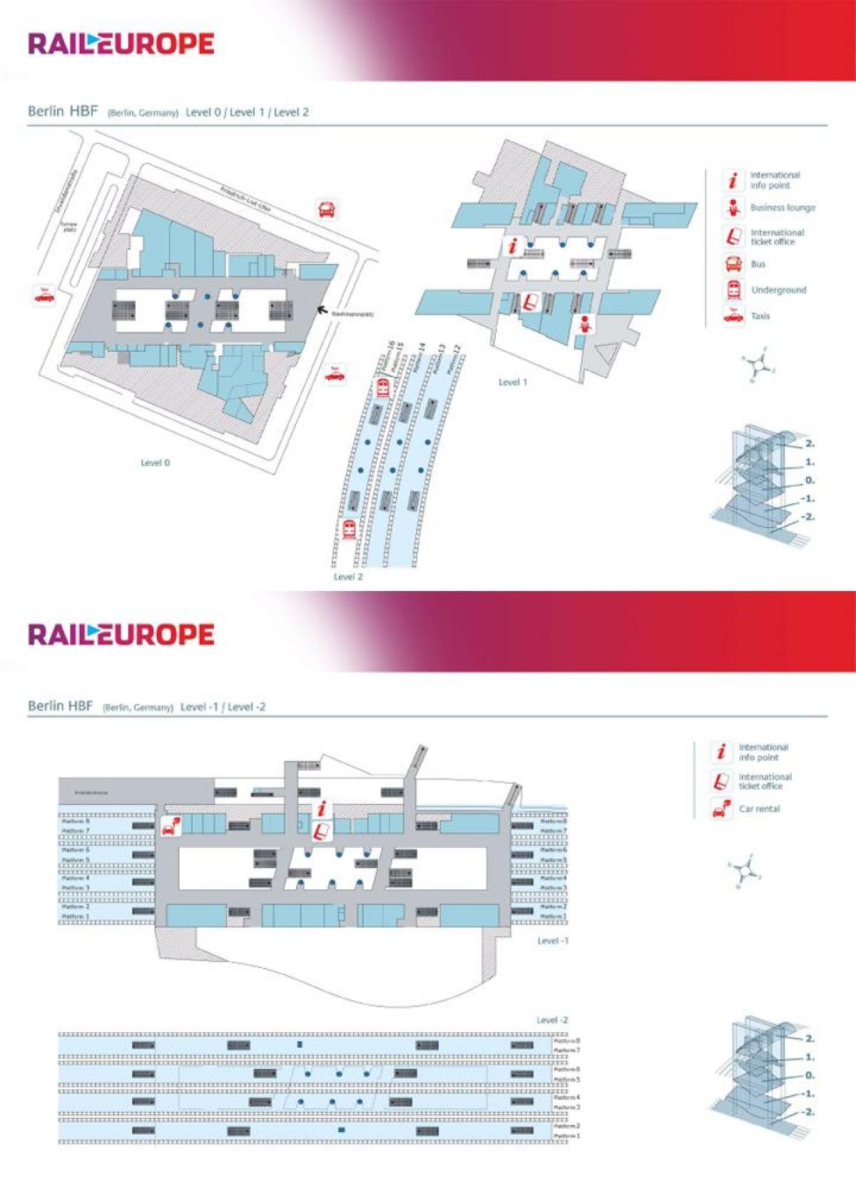 La estación principal de trenes de berlín mapa Berlín estación central de tren de mapa (Alemania) La estación principal de trenes de berlín mapa Berlín estación central de tren de mapa (Alemania)