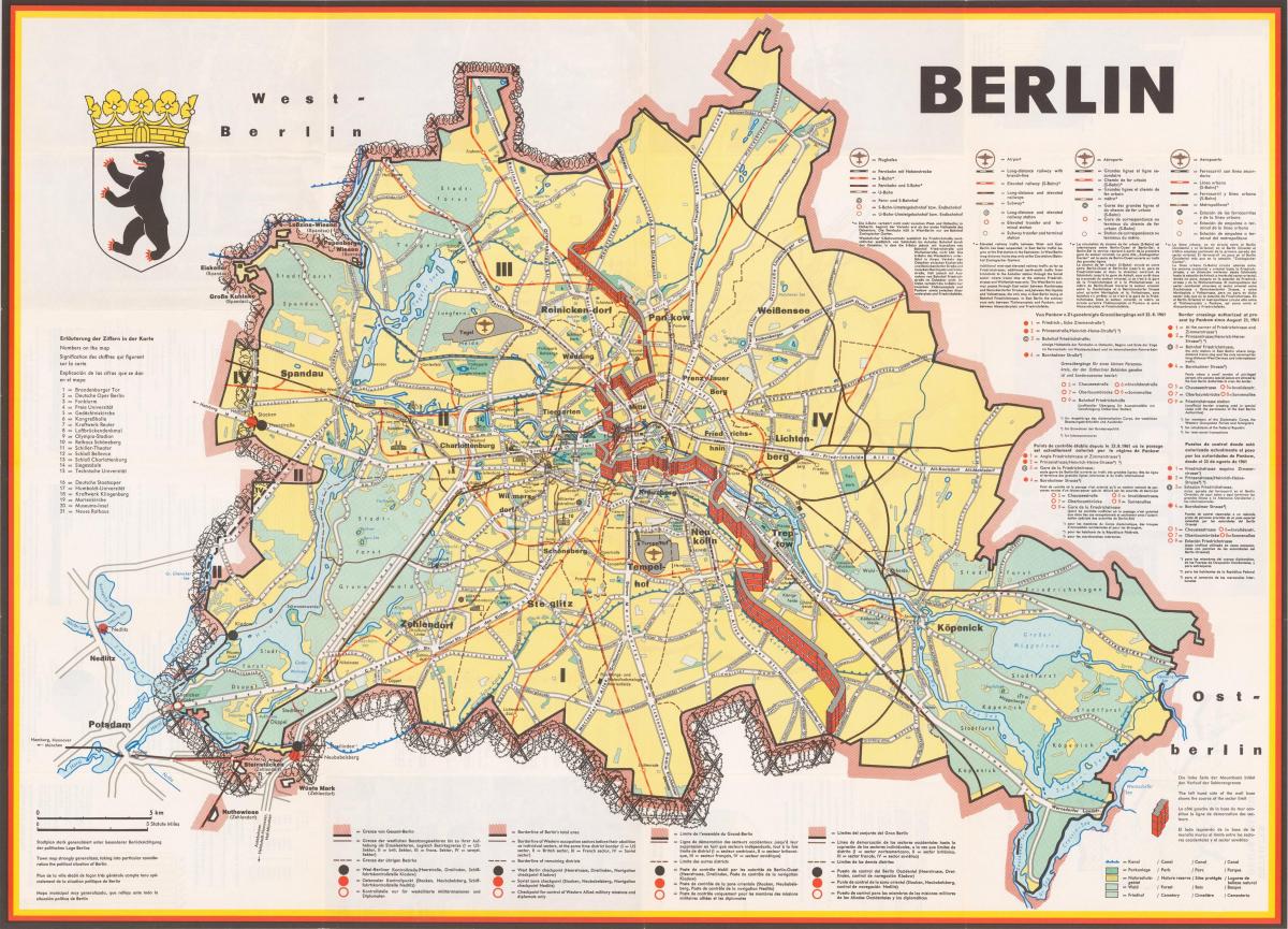 mapa de la ruta del muro de berlín