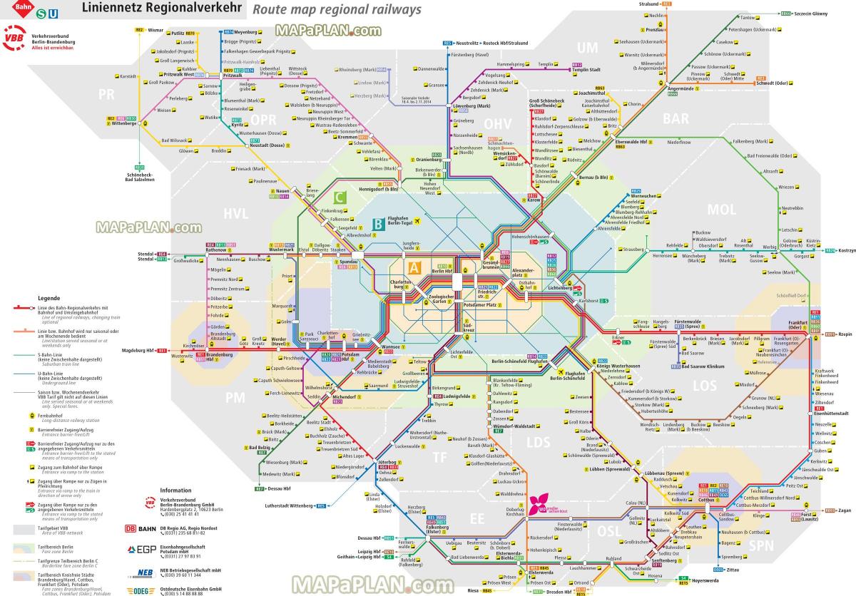 mapa de berlín tren regional 