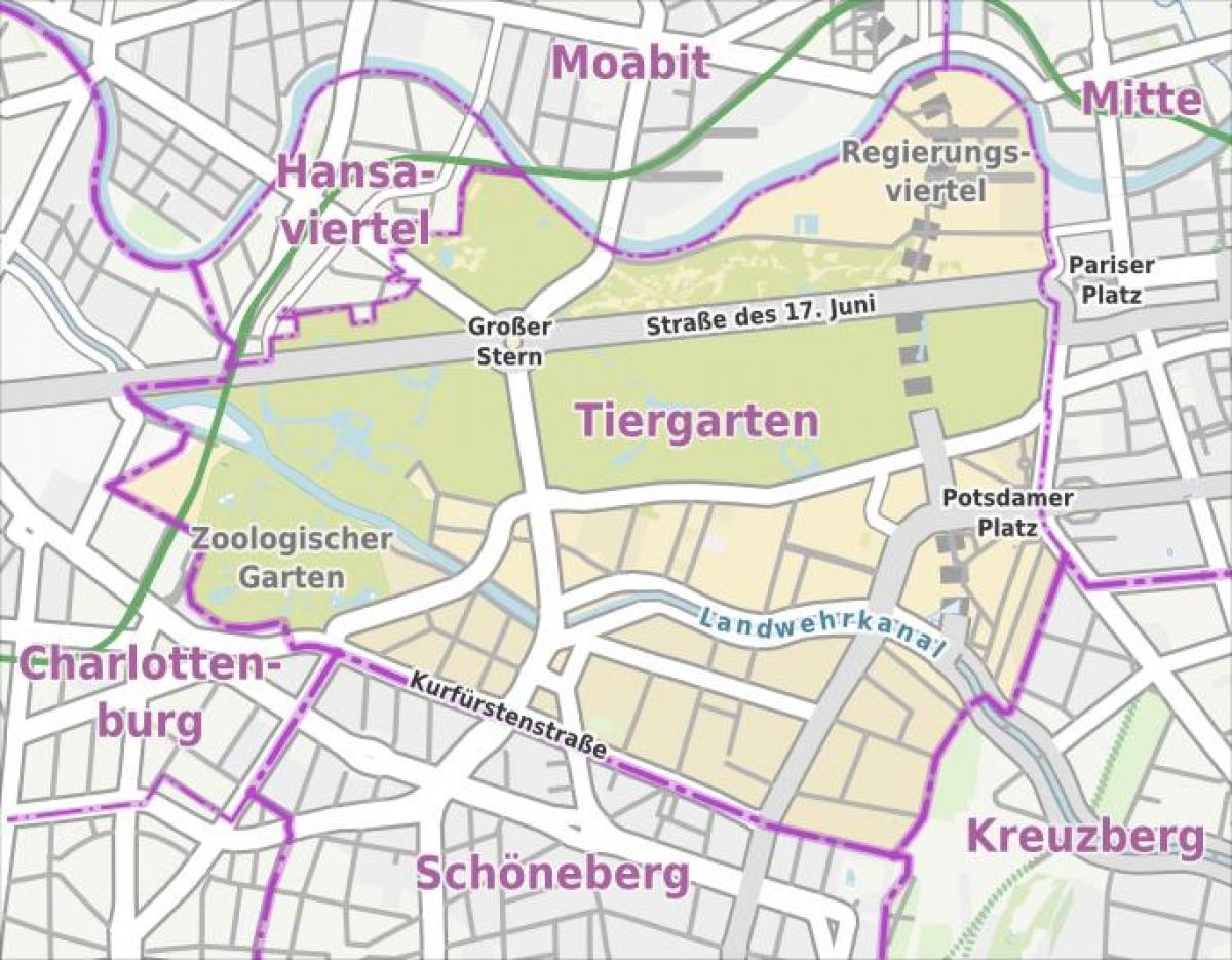 mapa de tiergarten de berlín