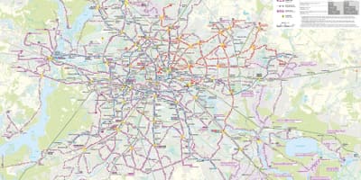 Mapa de berlín de noche en bus