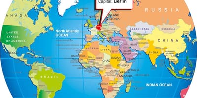 Berlín, alemania mapa del mundo