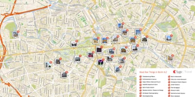Berlín centro de la ciudad, mapa turístico