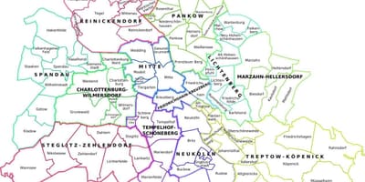 Mapa de berlín y alrededores