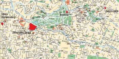 Mapa del centro de la ciudad de berlín
