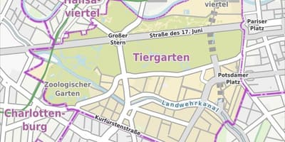 Mapa de tiergarten de berlín